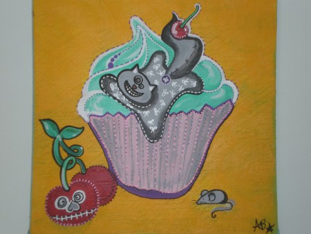 CupCat-acrylique sur toile